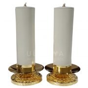 candelero con vela de parafina