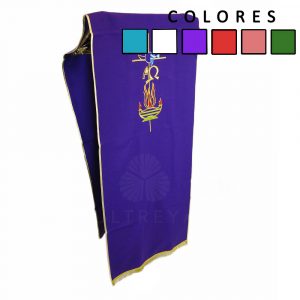 PAÑO DE ATRIL FUEGO, ALFA Y OMEGA