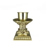 candelero de bronce base cuadrada