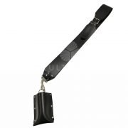 porta estandarte cuero negro