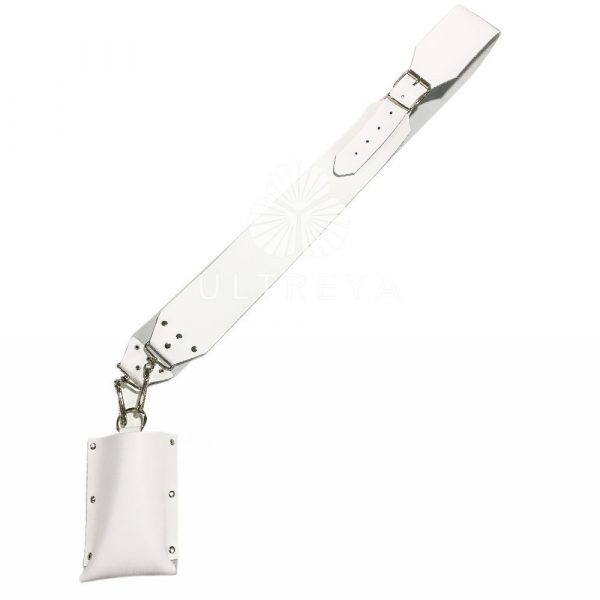 correa de cuero blanco