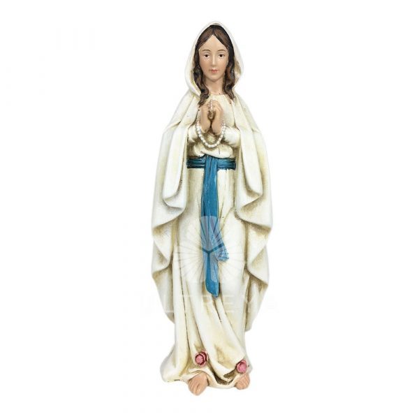 virgen de lourdes de pasta de madera