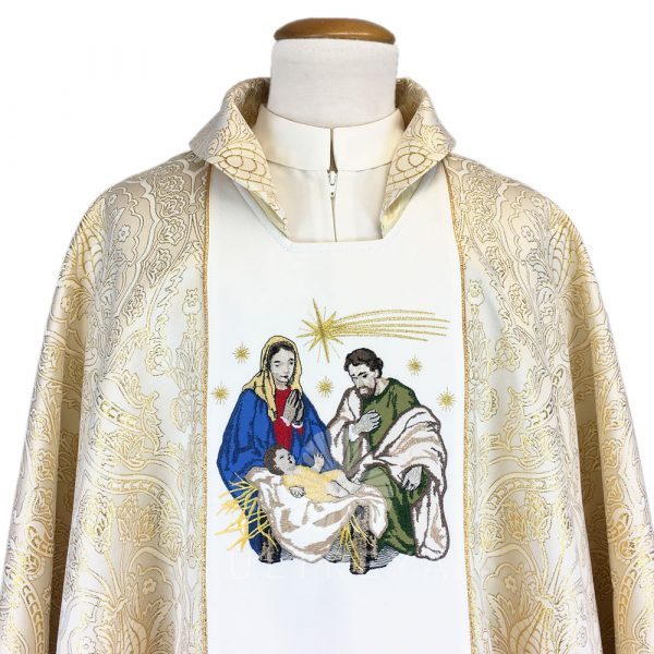 casulla brocada de navidad