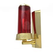 lampara de pared dorada a pilas