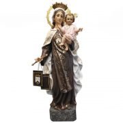 virgen del carmen en pasta de madera