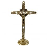 cruz de altar metal dorado
