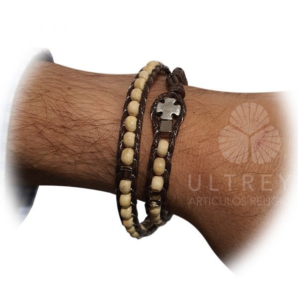 pulsera madera beige