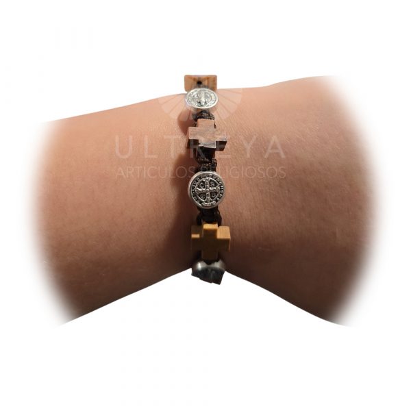 PULSERA MADERA DE OLIVO CRUCES - Imagen 4