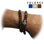 pulseras madera doble vuelta