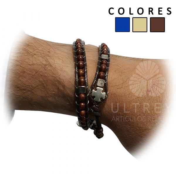 pulseras madera doble vuelta