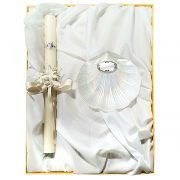 estuche vela y concha bautismo