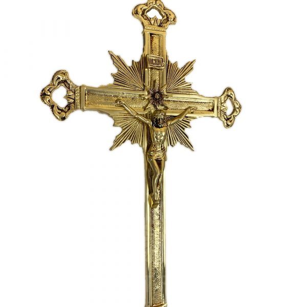 cruz de altar de bronce de 58 cm