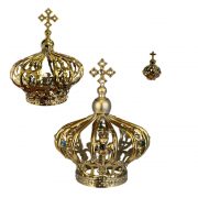 coronas de plástico doradas