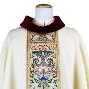 casulla estolon tejido blanca