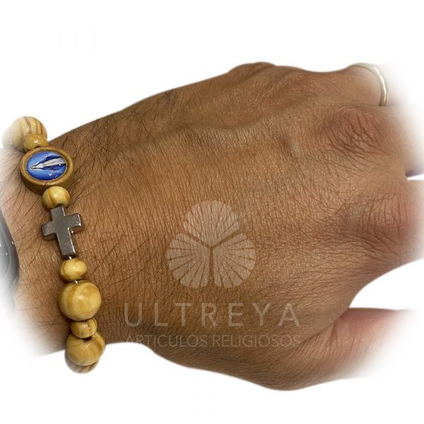 pulsera madera olivo milagrosa cruz