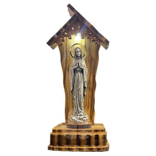 virgen lourdes con luz