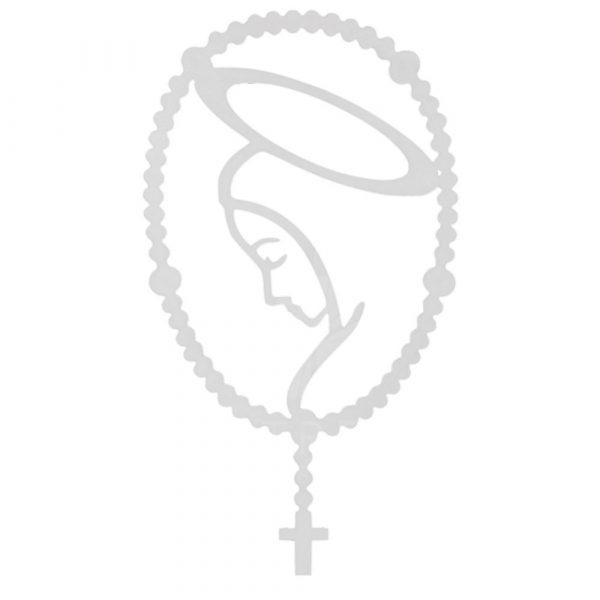 cuadro rosario virgen blanco