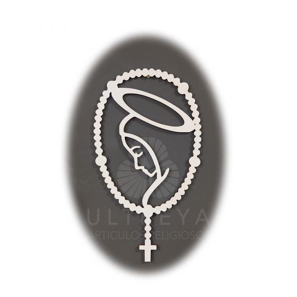 cuadro rosario virgen blanco