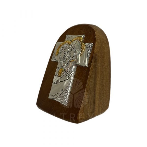 cuña madera y plata grande