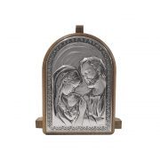 cuadro madera de nogal y plata