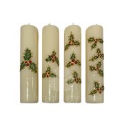 velas de adviento pintadas con acebo