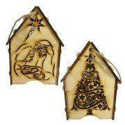 casita de madera navideña