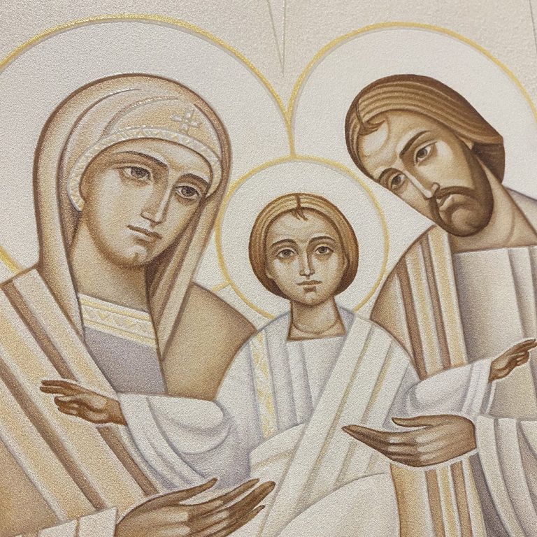 Retrato Cuadro Religioso Pergamino 17cm Sagrada Familia En Venta En Por