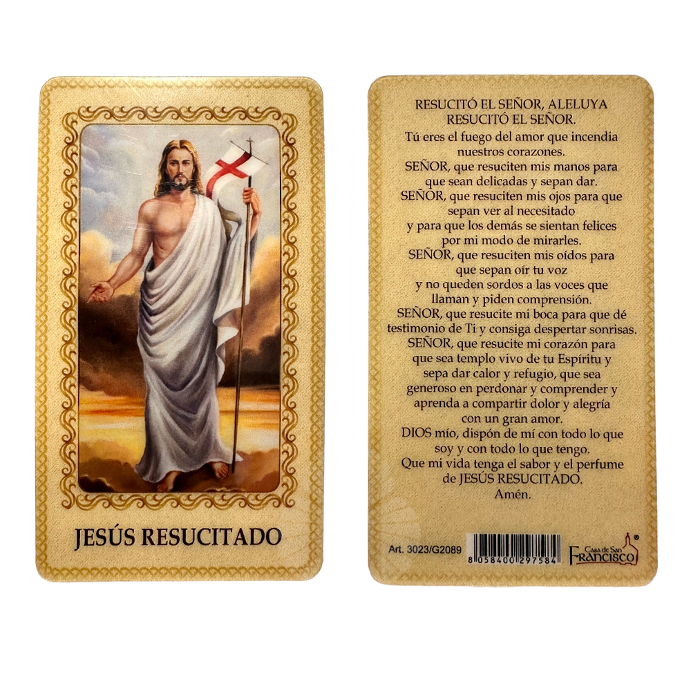 estampita jesús resucitado