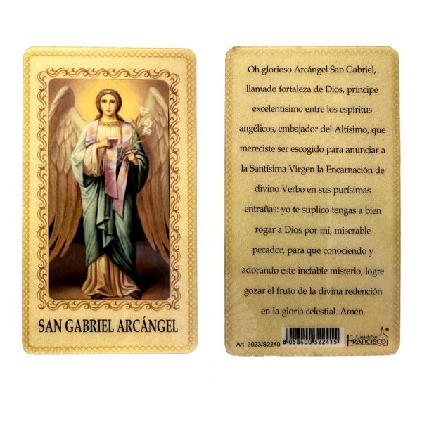 estampita san gabriel arcángel