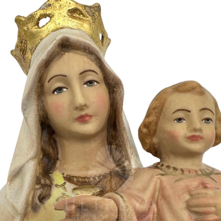 VIRGEN DEL CARMEN MADERA 33 CM - Artículos Religiosos Ultreya