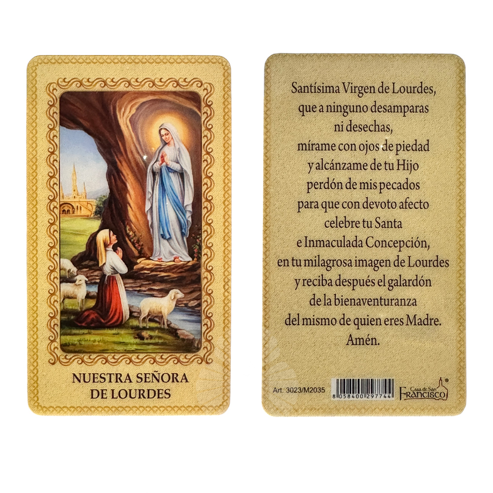 estampita nuestra señora de lourdes