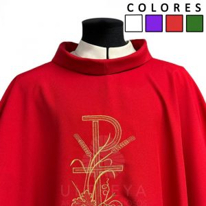 casulla crismon, uvas y espigas