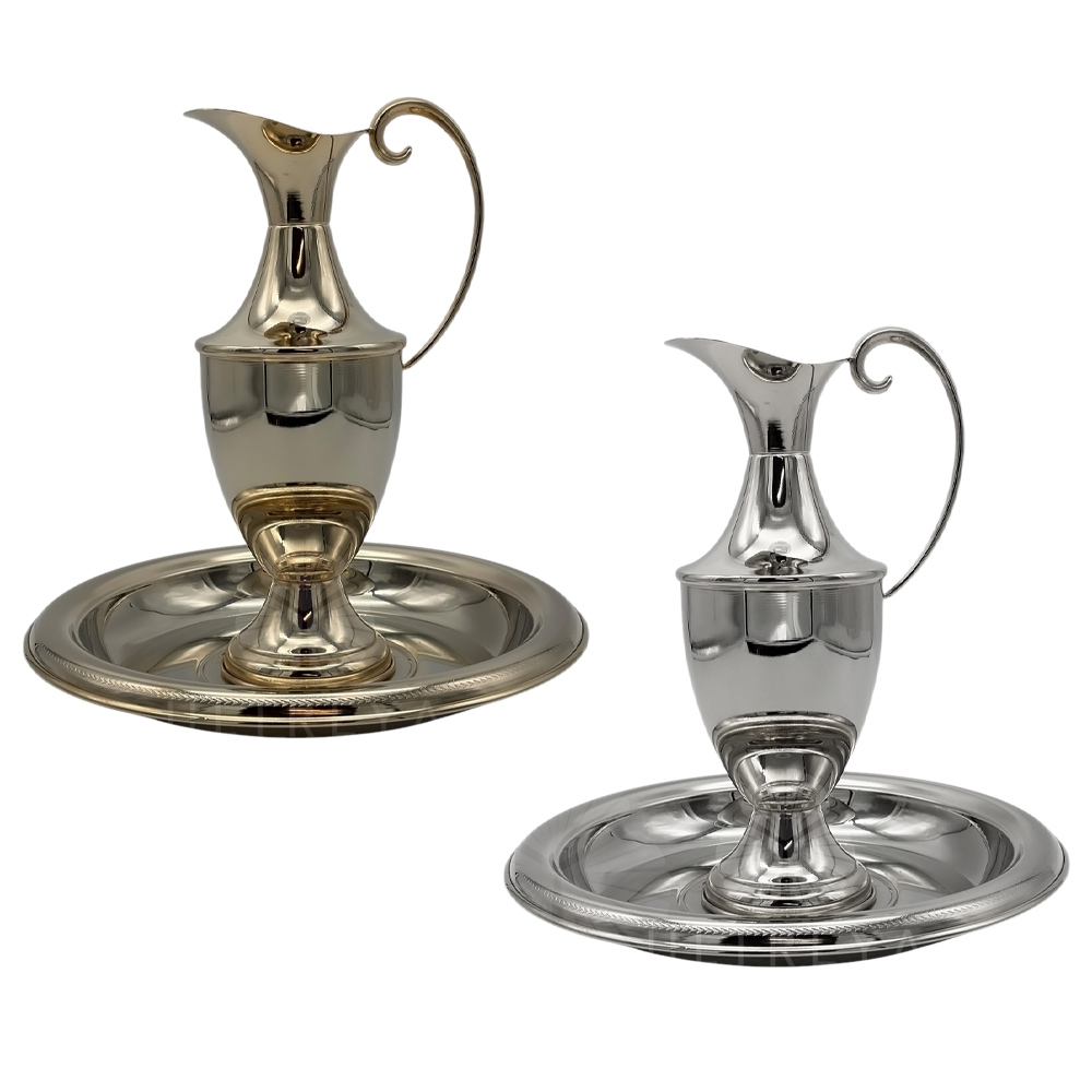 lavamanos dorado y niquelado