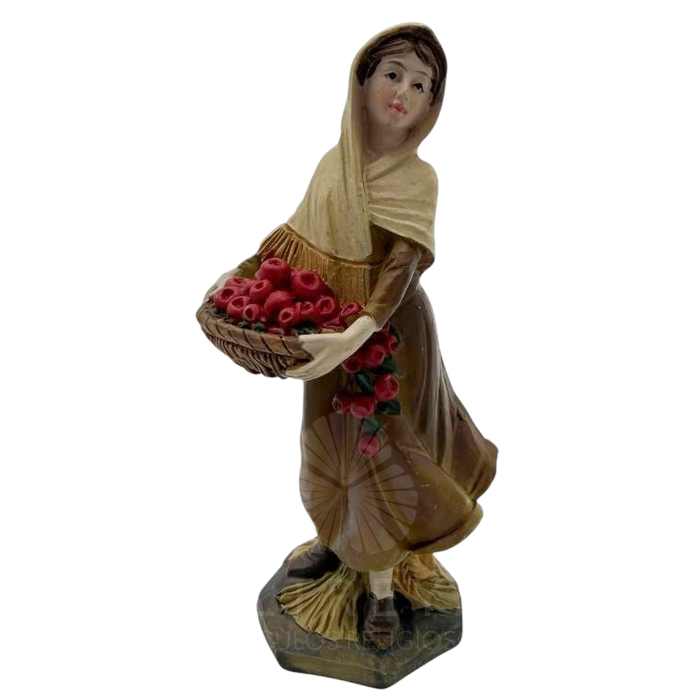 pastora con flores para nacimiento