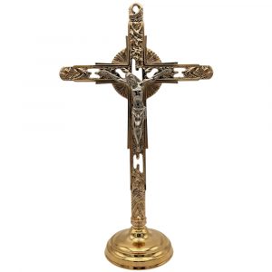 cruz de altar grande baño oro