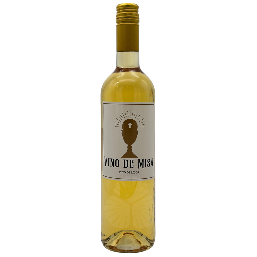 botella de vino de misa blanco