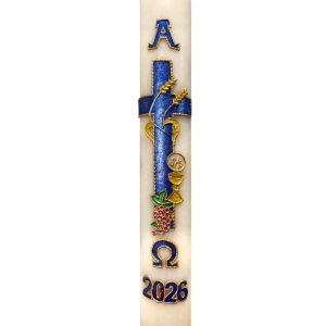 cirio pascual cruz espigas azul