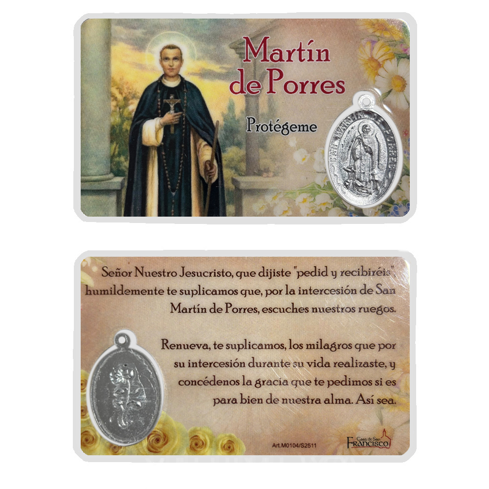 estampa con medalla san martin de porres