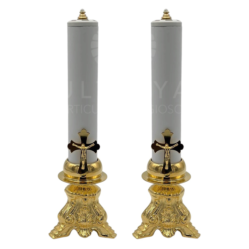 candeleros dorados par