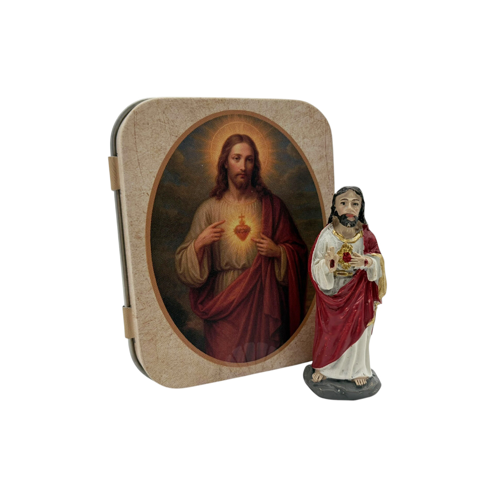sagrado corazon de jesus caja metal