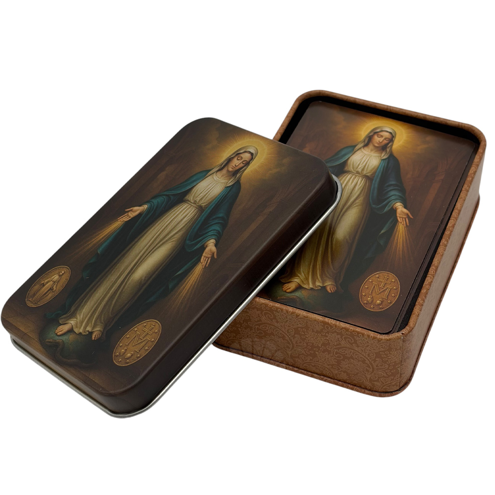 caja con 60 estampitas milagrosa