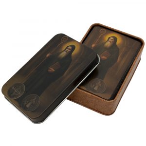 caja con 60 estampitas san benito