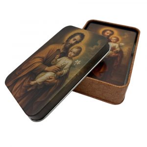 caja con 60 estampitas san jose con niño