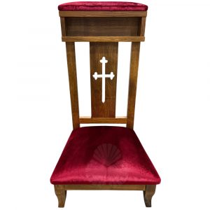 reclinatorio madera y terciopelo