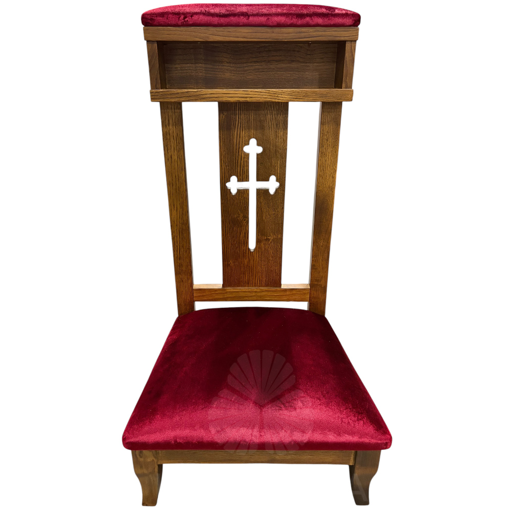 reclinatorio madera y terciopelo