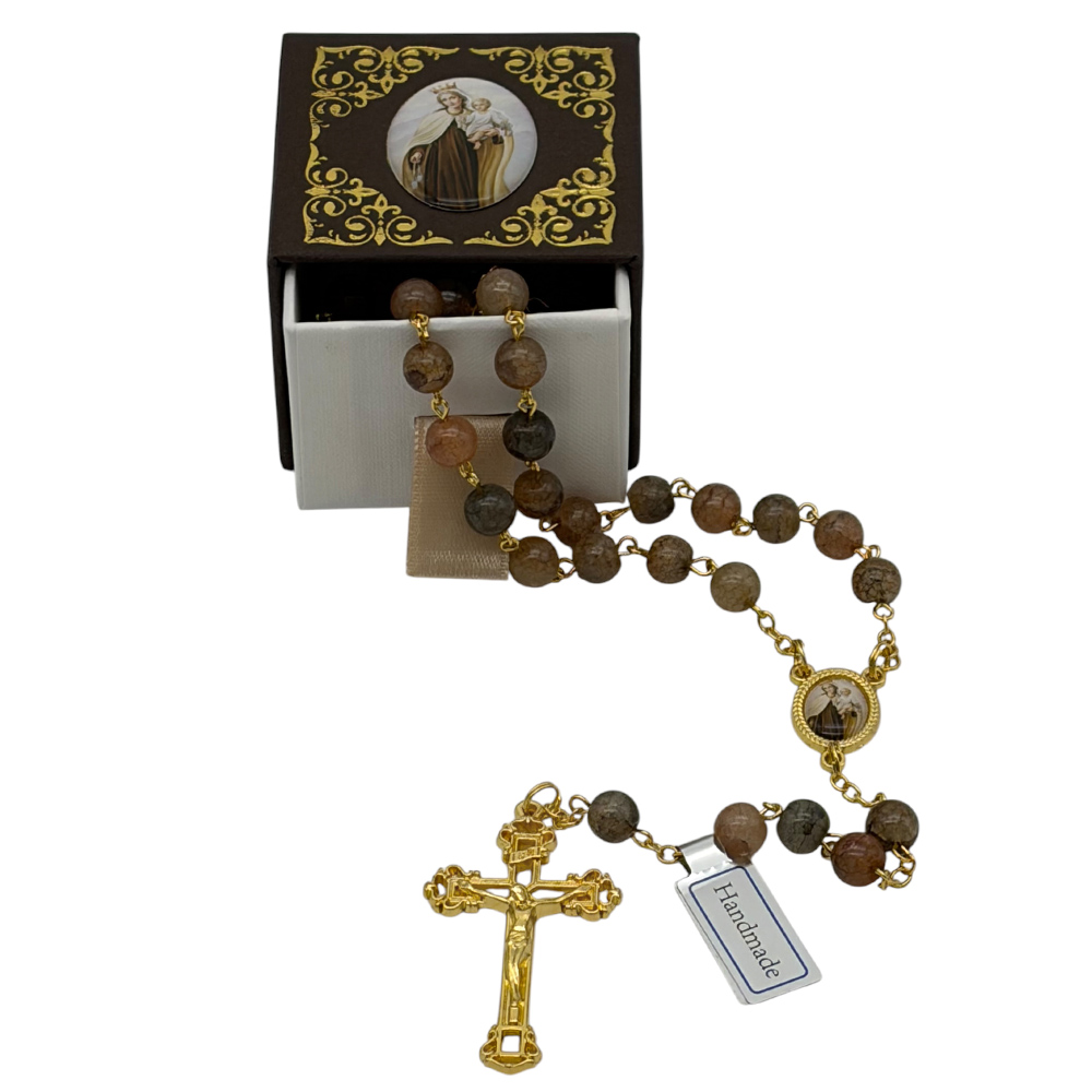 rosario con caja virgen del carmen