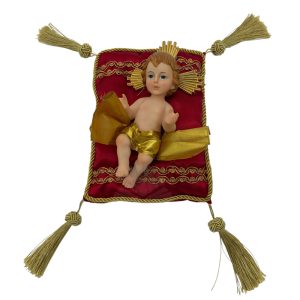 niño jesus cojin rojo